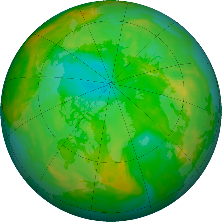 Arctic ozone map for 05 July 1992